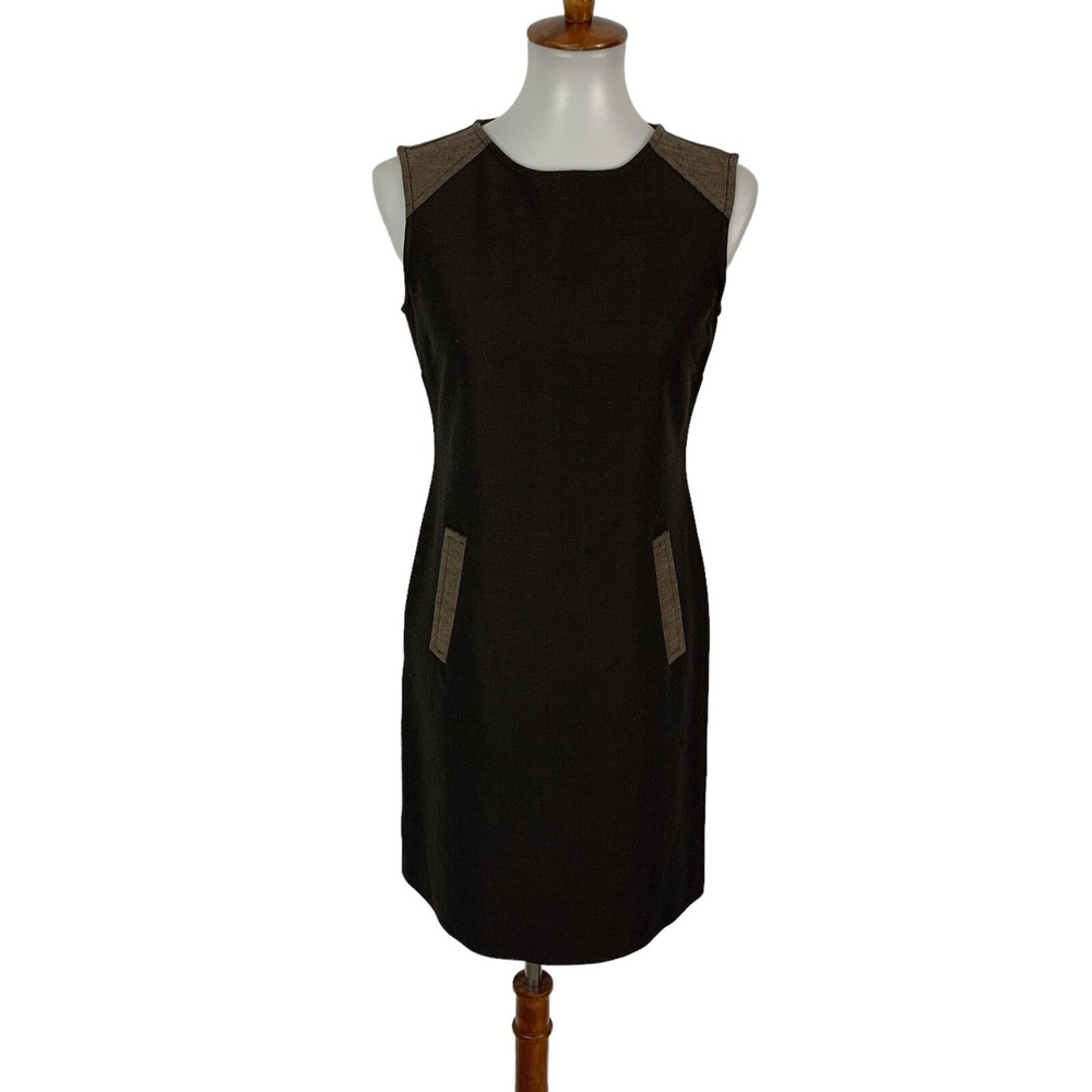W By Worth Women's Dress 2 Brown Career Sleeveless Professional Workwear